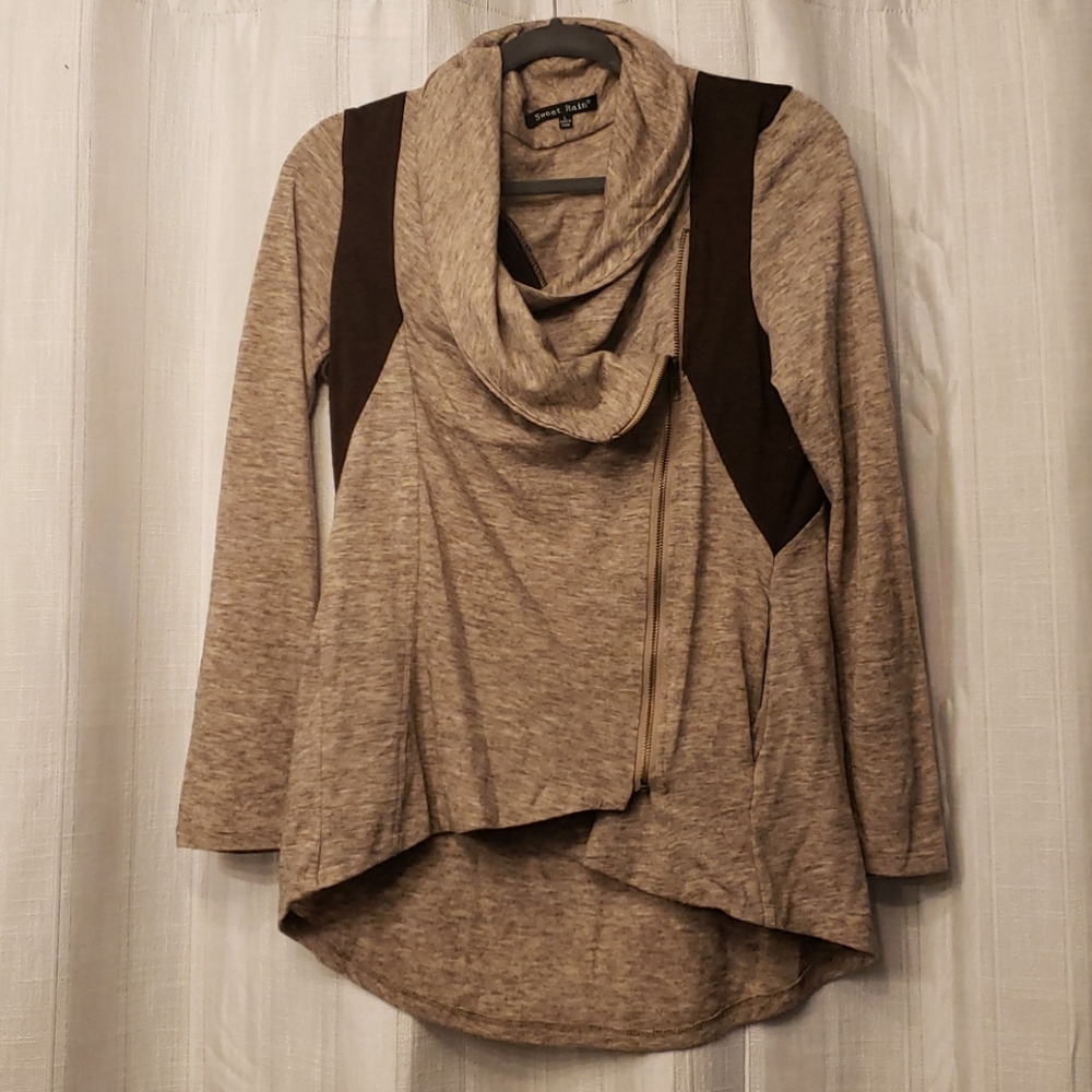 Tan & Brown Sweater Jacket